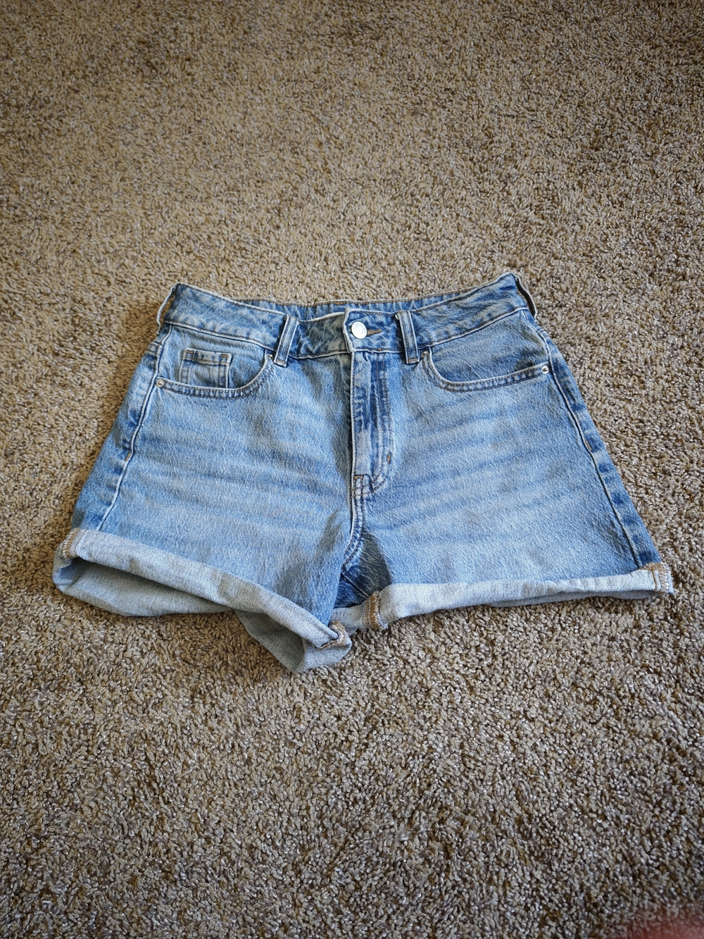 PacSun Light Blue Denim Roll-Cuff Shorts